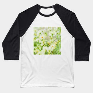 SCENERY 73 - Yellow White Chamomile Flower Blossom Green Leaves Baseball T-Shirt